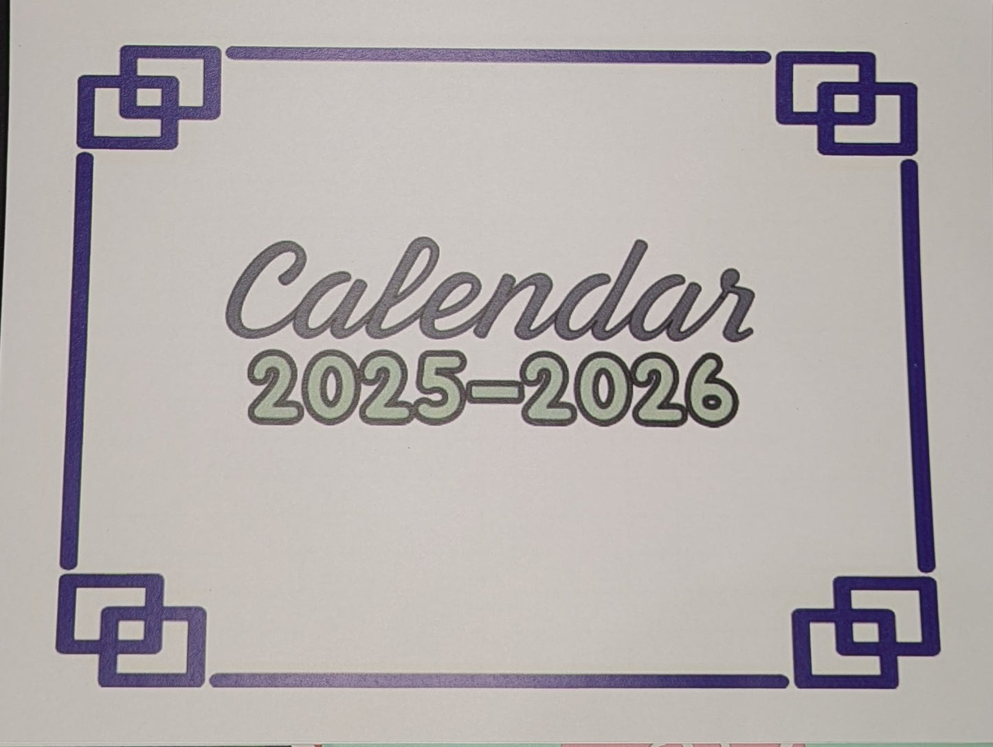 DIY 12 month Calendar