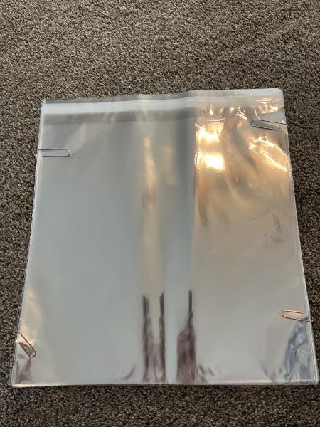 Clear paper storage bags:  12 1/4 x 12 1/4  set of 25