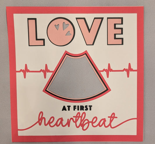 Layered Frame:  Love at 1st Heartbeat (8x8)