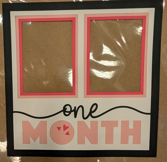 Layered Frame:  One Month (8x8) Pink