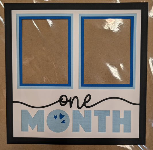 Layered Frame:  One Month (8x8) Blue