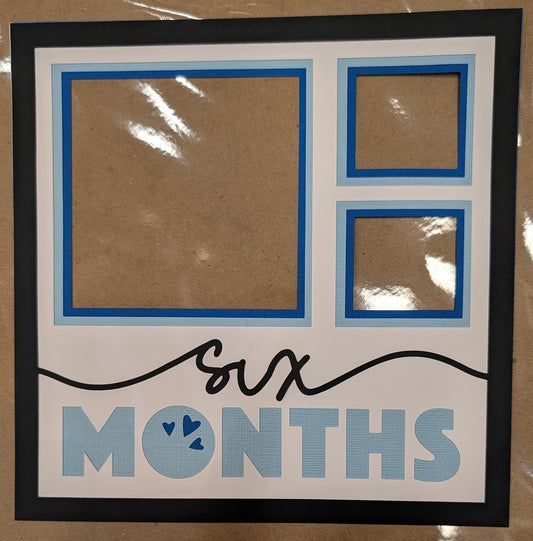 Layered Frame:  Six Month (8x8) Blue