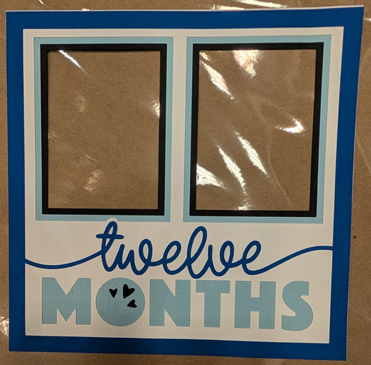 Layered Frame:  Twelve Month (8x8) Blue