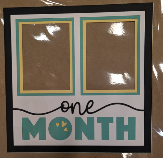 Layered Frame:  One Month (8x8) Teal
