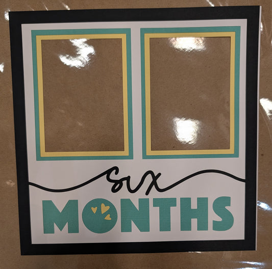 Layered Frame:  Six Month (8x8) Teal