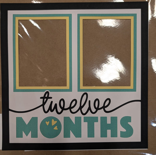 Layered Frame:  Twelve Month (8x8) Teal